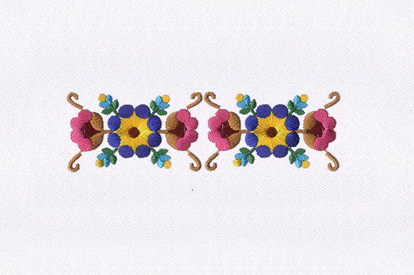 Charming Coordinated Flowers Embroidery