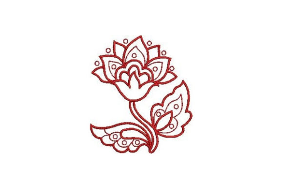 Charming Redwork Flower Design for Holiday Creations
