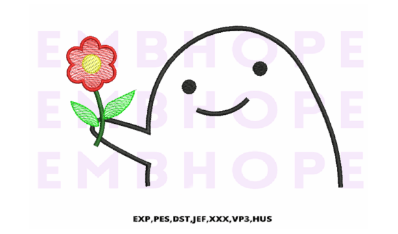 Charming Smiling Face Holding Flower for Holiday Cheer