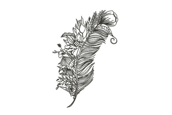 Elegant Feather: A Perfect Addition for Seasonal Embroidery