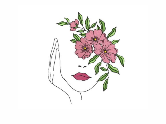 Floral Face: A Fresh and Feminine Embroidery Design