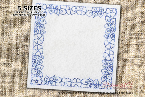 Floral Pattern Border Frame: A Charming Embroidery Choice