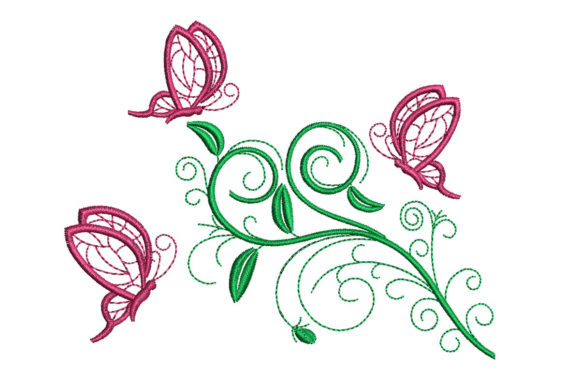 Flower and Butterflies: A Fresh Embroidery Accent