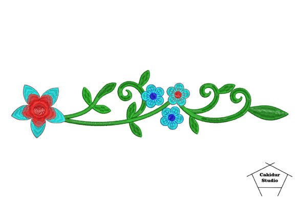 Four Blooming Flowers: A Fresh and Classic Embroidery Design
