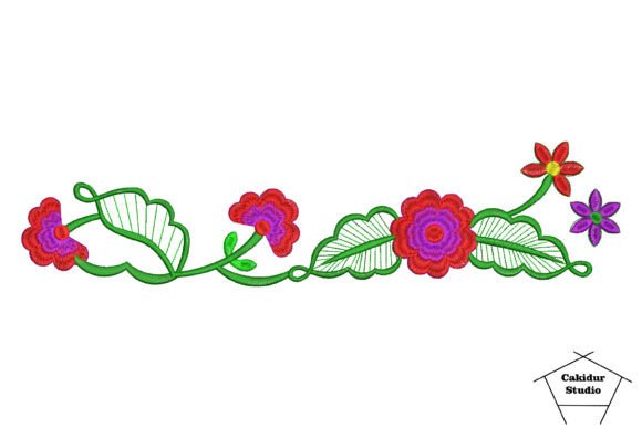 Pretty Flower Border: A Charming Embroidery Accent