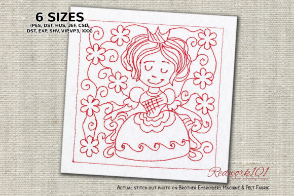Queen with Floral Background: A Premium Embroidery Design