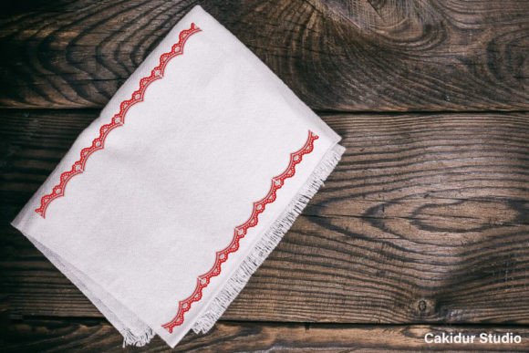 Red Fence Border: A Versatile Seasonal Embroidery Design