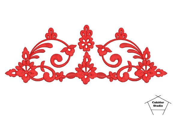 Red Linked Flowers: A Versatile Floral Embroidery Design